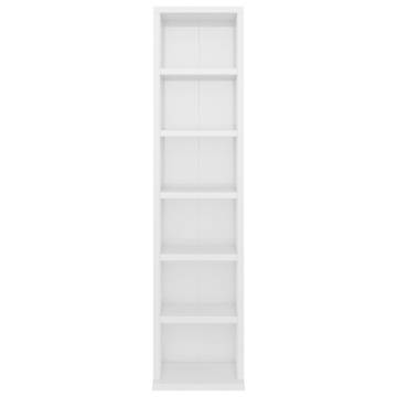 Stylish High Gloss White CD Cabinet - 21x20x88 cm