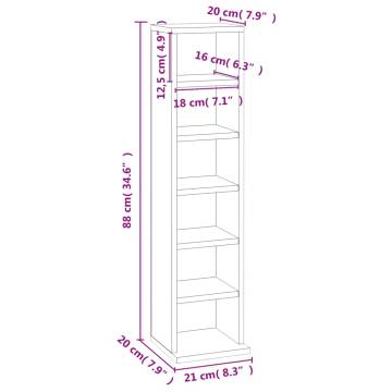 Stylish High Gloss White CD Cabinet - 21x20x88 cm