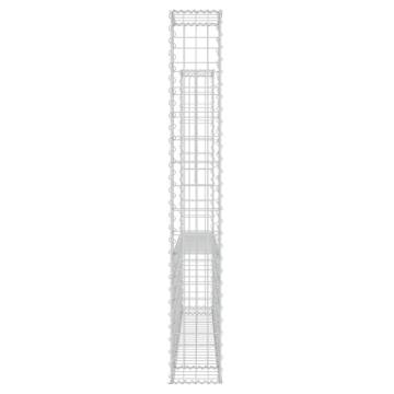 U-shape Gabion Basket with 2 Posts - Durable Iron 140x20x150 cm