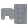 Luxurious Grey Bathroom Mat Set - 2 Piece Fabric Collection