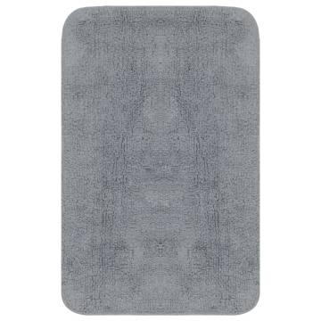 Luxurious Grey Bathroom Mat Set - 2 Piece Fabric Collection