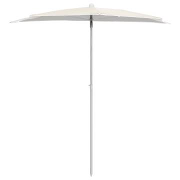 Garden Half Parasol with Pole 180x90 cm - Sand | Hipomarket