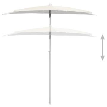 Garden Half Parasol with Pole 180x90 cm - Sand | Hipomarket