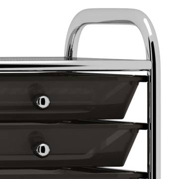 10-Drawer Mobile Storage Trolley - Black Plastic