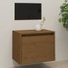 Wall Cabinet Honey Brown - Solid Pinewood Elegance