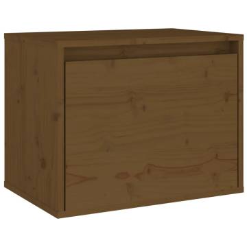 Wall Cabinet Honey Brown - Solid Pinewood Elegance