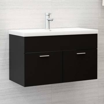 Sink Cabinet Black 80x38.5x46 cm - Stylish Storage Solution