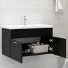 Sink Cabinet Black 80x38.5x46 cm - Stylish Storage Solution