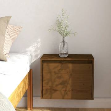 Wall Cabinet Honey Brown - Solid Pinewood Elegance