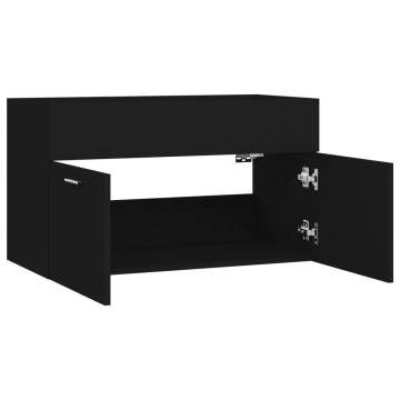 Sink Cabinet Black 80x38.5x46 cm - Stylish Storage Solution