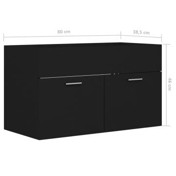 Sink Cabinet Black 80x38.5x46 cm - Stylish Storage Solution