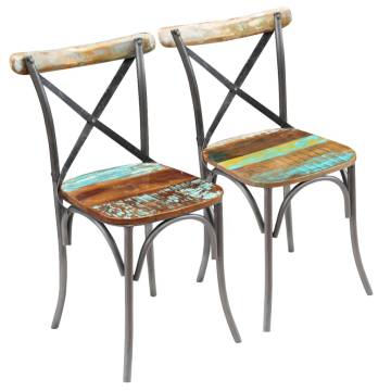 Unique Dining Chairs 2 pcs Solid Reclaimed Wood | Hipomarket