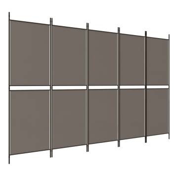 5-Panel Anthracite Room Divider | 250x180 cm – Hipomarket