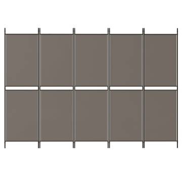 5-Panel Anthracite Room Divider | 250x180 cm – Hipomarket