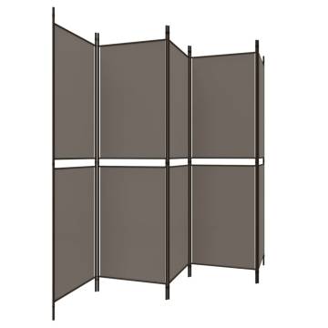 5-Panel Anthracite Room Divider | 250x180 cm – Hipomarket