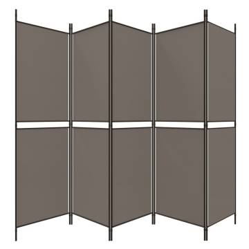 5-Panel Anthracite Room Divider | 250x180 cm – Hipomarket