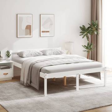 White King Size Bed Frame 150x200 cm - Solid Pine - Hipomarket