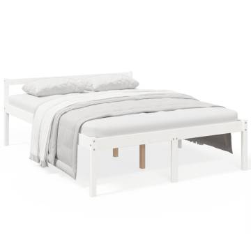 White King Size Bed Frame 150x200 cm - Solid Pine - Hipomarket