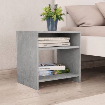 Set of 2 Concrete Grey Bedside Cabinets - Stylish Storage Solution