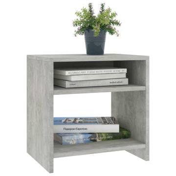 Set of 2 Concrete Grey Bedside Cabinets - Stylish Storage Solution