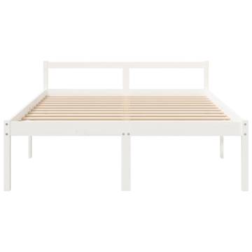 White King Size Bed Frame 150x200 cm - Solid Pine - Hipomarket