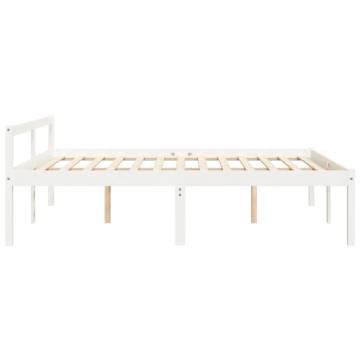 White King Size Bed Frame 150x200 cm - Solid Pine - Hipomarket