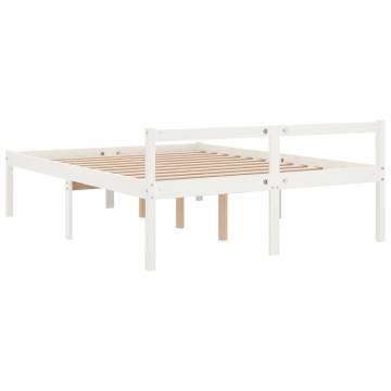 White King Size Bed Frame 150x200 cm - Solid Pine - Hipomarket