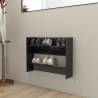 Wall Shoe Cabinet High Gloss Black - Organised Storage Solution