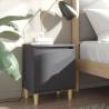 Bed Cabinet with Solid Wood Legs Grey 40x30x50 cm Colour grey Quantity in Package 1 