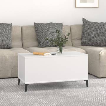 Stylish White Coffee Table 90x44.5 cm - Functional & Refined