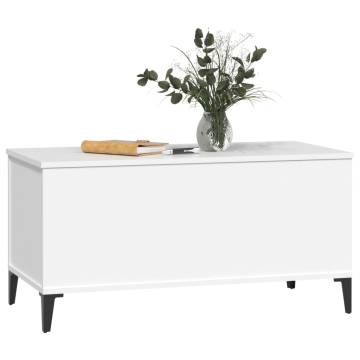 Stylish White Coffee Table 90x44.5 cm - Functional & Refined