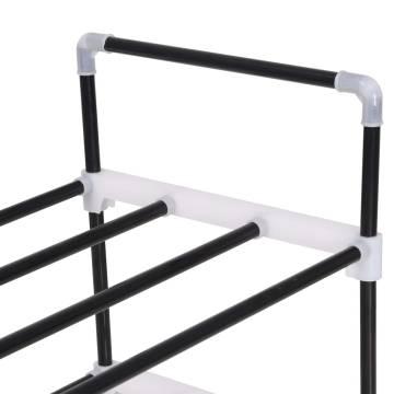 Shoe Rack with 7 Shelves - Metal & Plastic - Black | HipoMarket