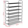 Shoe Rack with 7 Shelves - Metal & Plastic - Black | HipoMarket