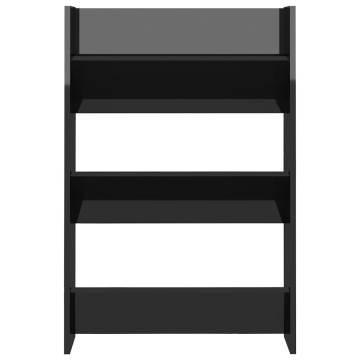 Stylish Wall Shoe Cabinets Set - High Gloss Black