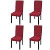 Straight Stretchable Chair Cover Set - Bordeaux (4 Pcs)