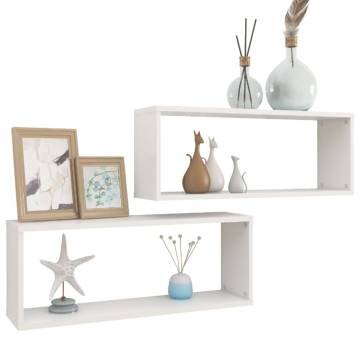 Stylish Wall Cube Shelf Set - 2 pcs in White | Hipo Market