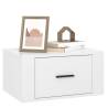 High Gloss White Wall-Mounted Bedside Cabinets - 2 pcs