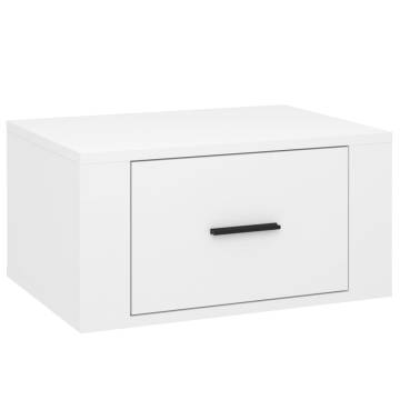 High Gloss White Wall-Mounted Bedside Cabinets - 2 pcs