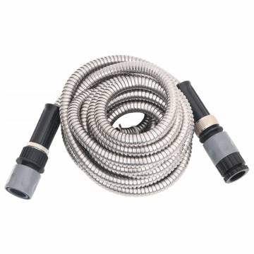 Durable Stainless Steel Garden Hose with Spray Nozzle - 15m