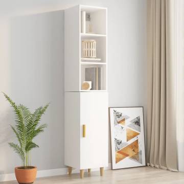 High Gloss White Wall Cabinet - Stylish Storage Solution