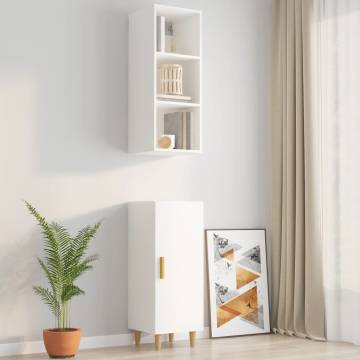 High Gloss White Wall Cabinet - Stylish Storage Solution