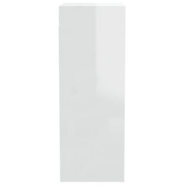 High Gloss White Wall Cabinet - Stylish Storage Solution