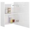 High Gloss White Bathroom Mirror Cabinet - 62.5x20.5x64 cm