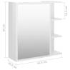 High Gloss White Bathroom Mirror Cabinet - 62.5x20.5x64 cm