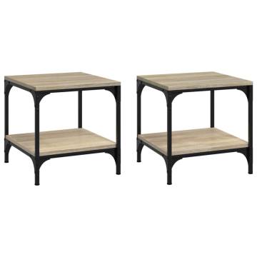 Stylish Sonoma Oak Side Tables - 2 pcs | HipoMarket