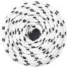 Braided Boat Rope White 10mm x 25m - Durable Polyester