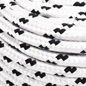 Braided Boat Rope White 10mm x 25m - Durable Polyester