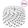 Braided Boat Rope White 10mm x 25m - Durable Polyester