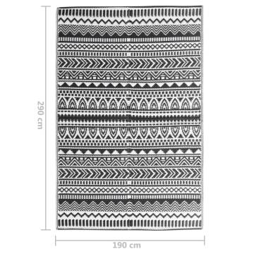 Stylish Outdoor Rug Black 190x290 cm | Hipomarket