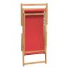 Folding Beach Chair Solid Wood Teak Red - Hipomarket UK